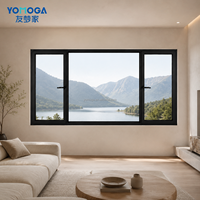 Ventana Corredera Horizontal de Aluminio, Marco Delgado, Minimalista, Vista Panorámica, Aislamiento Térmico, para Oficinas Comerciales