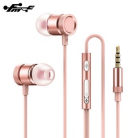 Grosir 3.5Mm Headset Earphone Ponsel Logam Headphone Ponsel dengan Mic In-Ear Honor Bluetooth Earphone Kabel Ltd 1M