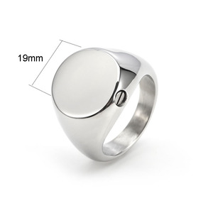 批发不锈钢空白雕刻骨灰骨灰盒纪念品火化男女戒指 - Product Image 2