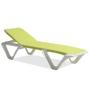 Chaise de salon européen extérieur, piscine, plage extérieure, soleil, chaise de salon, loisirs, en plastique, importé d'espagne