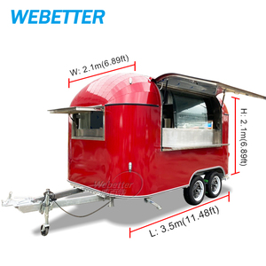 WEBETTER DOT&NSF Barra Móvil para Exteriores, Mini Remolque <span class=keywords><strong>de</strong></span> Comida Completamente Equipado para Helados, Café y Otros Alimentos - Product Image 2