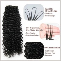 Extensions de cheveux naturels indiens bouclés pré-bouclés pour tresses au crochet, effet plume, pour salon – Approvisionnement direct usine
