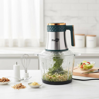Hachoir Électrique Multifonctionnel en Verre à Grande Vente avec 4 Lames et Protection Contre la Surchauffe pour la Cuisine Domestique