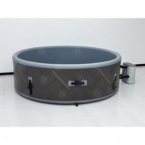 Bain à remous gonflable écoénergétique avec finition imitation bois, <span class=keywords><strong>jacuzzi</strong></span> à bulles massantes pour une utilisation extérieure toute l'année - Product Image 4