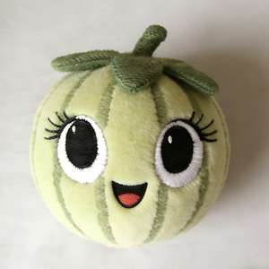 Feuilles de calyx vertes en peluche douce personnalisées et tige torsadée en haut, cadeau d'anniversaire en peluche sur le thème des fruits d'été pour enfants - Product Image 1