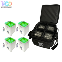 WEDOSTAGE Projecteur LED sans fil 6*18W 6-en-1 RGBAW UV à batterie, contrôlé par APP/MOBILE, DMX512, pour événements
