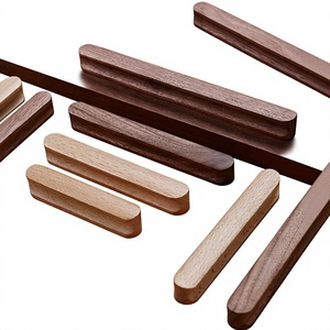 Juego de tiradores de madera para gabinetes, forma redonda, diseño minimalista, duradero, ligero, hecho a mano, para puerta de entrada interior, decoración de muebles - Product Image 6