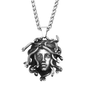 Collar de hombre de acero inoxidable con colgante de Medusa de Yunnique, diseño de cabeza de serpiente, regalo, joyería, accesorio de moda - Product Image 5