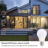 Ampoules LED A60 E27 220-240V 9W à Détection de Mouvement Crépuscule à l'Aube, Prix Bas, Lumières de Passage pour Maison et Hôtel, Lampe à Capteur de Mouvement