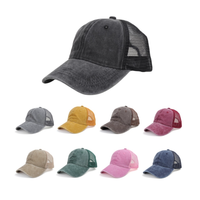 Casquettes personnalisées avec plaque de lumière lavée, casquette en maille respirante pour hommes et femmes, casquette de baseball, chapeaux de camionneur