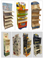 Support d'affichage en bois personnalisé, en contreplaqué, portable, facile à installer, pour les magasins, les supermarchés