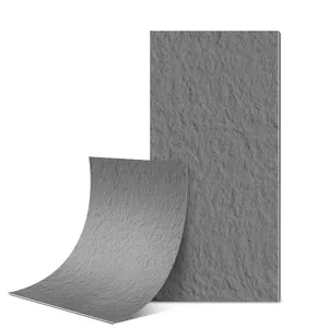Échantillon gratuit Granit <span class=keywords><strong>gris</strong></span> Décoration murale extérieure d'hôtel Pierre céramique flexible Carrelage MCM Revêtement mural Face à des carreaux de brique - Product Image 1