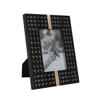Cadre photo en bois fait main TN Brand TNWB2303, décoratif de bureau, noir perlé, 5x7, impression gravure laiton 1 couleur