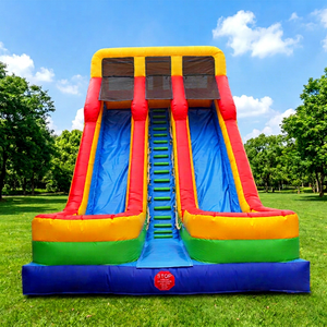 Toboggan aquatique gonflable géant à double piste pour adultes et enfants, en PVC, pour parc aquatique - Product Image 1