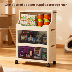 Meuble de rangement pliable <span class=keywords><strong>à</strong></span> 5 niveaux en PP de 46 cm avec tiroirs, empilable, sur roulettes, pour cuisine ou bureau - Product Image 2