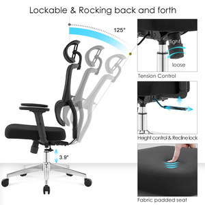 Ffice-silla giratoria de oficina y reunión para el hogar, silla ejecutiva ergonómica y moderna de malla cómoda, a la venta - Product Image 3