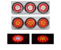 Nouvelles feux arrière de camion et de remorque 12V-24V à 16 LED, en aluminium et PC de haute qualité, avec fonctions de brouillard, stop, frein et marche arrière, ambre et rouge