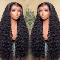 Perruques en cheveux humains bouclés birmans à 250 % de densité, perruques en cheveux humains bouclés en spirale vietnamiennes, perruques en cheveux humains bouclés cambodgiens à ondulations naturelles avec dentelle frontale 13x6