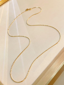 สร้อยคอซินฟลาย ทอง 18K AU750  แบบไม่ก่อให้เกิดอาการแพ้ สำหรับผู้หญิง สั่งซื้อจำนวนมากขั้นต่ำ 2 ชิ้น เหมาะสำหรับใส่ทุกวัน - Product Image 5