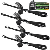 Sangle d'arrimage à cliquet Xstrap 4PK 1 pouce x 15 pieds avec crochets de sécurité pour le contrôle du fret