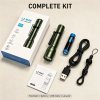 Mini lampe torche à clipser personnalisée 570lm, rechargeable par USB, étanche IP54, faisceau réglable, vente en gros usine, légère 52,4g pour le travail