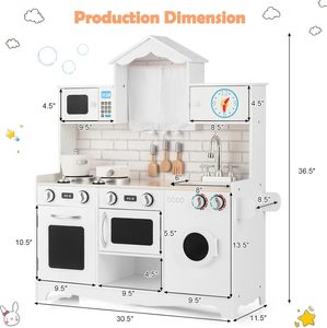 Set da Cucina per Bambini in Legno Colorato Fatto a Mano, Marca Yuyi, Gioco di Ruolo per Piccoli Chef con Logo Personalizzato - Product Image 3