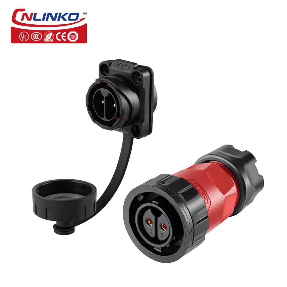 CNLINKO Outdoor Waterproof plug and socket 24v power cable 2 pin electrical wire connector plug