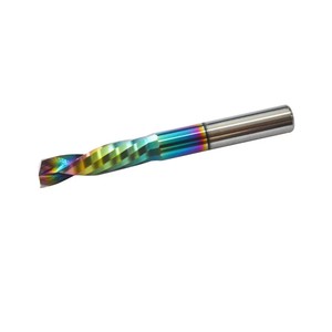 Fraise à un dents à coupe ascendante et descendante avec revêtement DLC pour routeur CNC, pour acrylique, PVC et panneaux de particules - Product Image 2