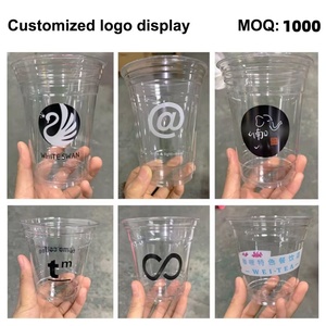 Gobelets à café transparents avec couvercle, design personnalisé, sans logo, jetables, pour boissons froides, thé au lait, soda, eau, en <span class=keywords><strong>plastique</strong></span> PET - Product Image 4