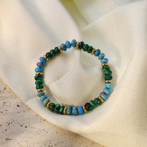 Custom Made <b>Beaded</b> <b>Bracelet</b> For Men Multicolor Stone Geometric Design Everyday Wear - Product Image 3