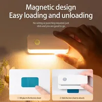 Lampu malam Led Sensor gerak magnetik, lampu tempat tidur Sensor dapat diisi ulang tanpa kabel dengan lemari darurat dinding koridor lorong pintar
