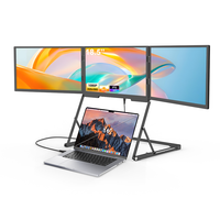Nouveau modèle 2026 Moniteur portable Full HD triple écran 18,5 pouces avec extension d'écran d'ordinateur portable Type-C avec 1 câble pour 3 moniteurs