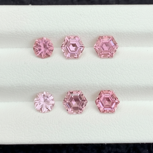 Natural Rosa turmalina hexágono forma facetada suelta piedras preciosas anillos collar pendientes joyería Jaipur fabricante 7mm - Product Image 1