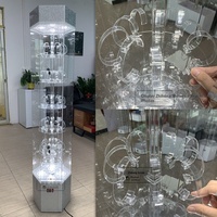 Vitrine et support rotatifs pour montres avec étagères transparentes en acrylique, verrouillables, 6 étagères coulissantes pour montres