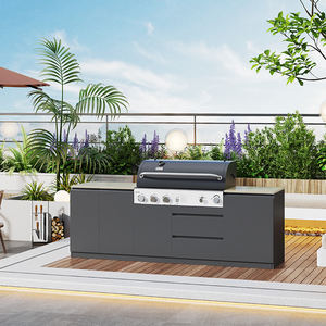 5 fuochi a Gas naturale barbecue griglia girarrosto <span class=keywords><strong>in</strong></span> <span class=keywords><strong>vetro</strong></span> temperato <span class=keywords><strong>in</strong></span> alluminio inox lavandino per mobili da giardino accessorio per uso esterno - Product Image 2