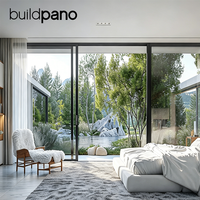 Portes coulissantes en aluminium personnalisées pour patio et balcon, double vitrage trempé, porte en verre robuste, portes coulissantes en aluminium