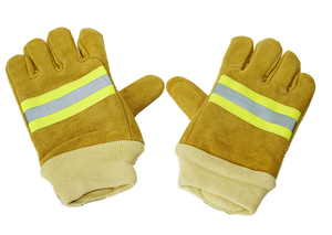 Gants d'incendie de forêt jaune de <span class=keywords><strong>pompier</strong></span> gants de vêtements ignifuges gants de sécurité ignifuges en cuir - Product Image 6