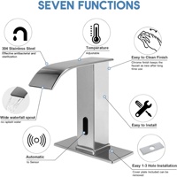 CYEN contrôle de température de haute qualité installation rapide chrome capteur automatique robinet sans contact salle de bain évier robinet