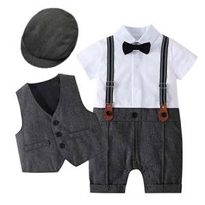 HANO Personnalisé, Ensemble de Vêtements pour Bébé Garçon de 3 à 6 Mois, Costume Blanc, <span class=keywords><strong>Robe</strong></span> de Baptême, Tenues de Fête, Smoking de Baptême, Tenue de Gentleman - Product Image 3