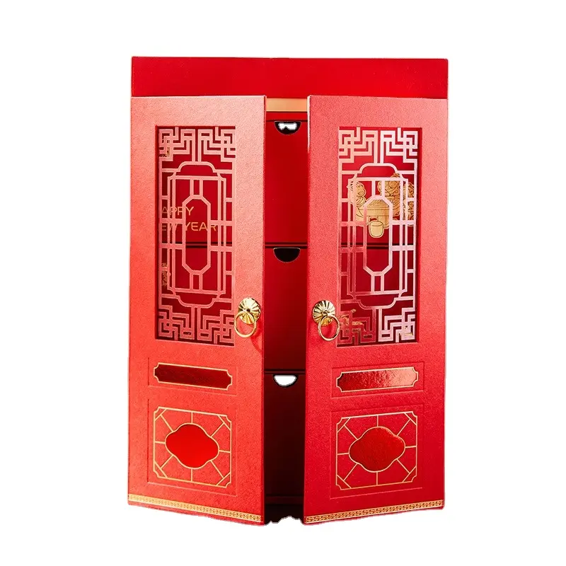 Coffret cadeau personnalisé du Nouvel An chinois Boîte de cadeaux d'entreprise de luxe de haute qualité Boîtes cadeaux imprimées pour les petites entreprises