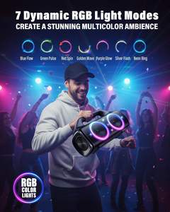 En gros, Enceinte de karaoké portable professionnelle originale, étanche, pour l'extérieur, avec subwoofer 300W et basses puissantes - Product Image 6