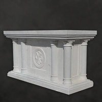 Table d'autel blanche en pierre naturelle, Design moderne, maître personnalisé fait à la main, maison catholique, pour religieux en vente