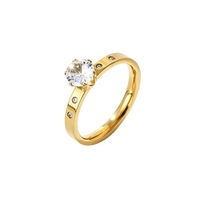 Bague en Acier Inoxydable Inaltérable avec Zircon Cubique pour Femme, Micro-Pavé Scintillant, Étanche, Bijou Quotidien, Vente en Gros