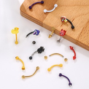 Piercing de Ceja con Diseño de Araña, Hongo o Pato, en Acero Inoxidable 316L, Joyería Decorativa Moderna, Redonda, Puntiaguda y Cónica - Product Image 2