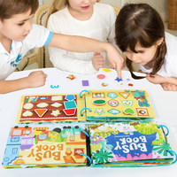 Jouets éducatifs Montessori pour la maternelle et la petite enfance, livre d'activités avec des images d'animaux de dessin animé et des activités avec des autocollants pour les enfants