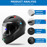 Casque de moto intégral léger et personnalisé OEM et ODM pour hommes Lentille anti-buée Matériau ABS
