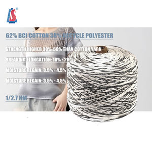 Ücretsiz örnek 62% BCI pamuk 38% geri dönüşüm Polyester bant karışımlı örgü kazak halı için fantezi iplik çok renkli Hilo Mezclado - Product Image 1