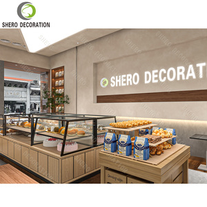 Comptoir de présentation de boulangerie en bois de luxe pour l'aménagement intérieur de boulangerie commerciale, avec étagères, mobilier de boulangerie durable et personnalisé - Product Image 5