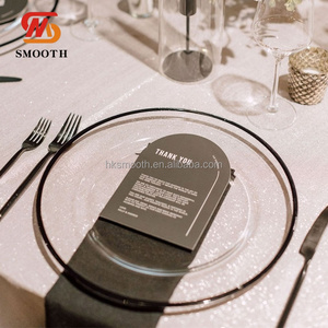 SMOOTH 13 Inch clear Wedding Gold Glass <b>Plates</b> Wholesale Wedding Charger <b>Plates</b> Dinnerware Set for Event Dinner table <b>Decoration</b> - Product Image 5