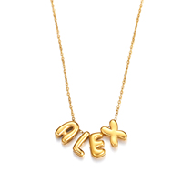 Joyería Minimalista Personalizada de Acero Inoxidable Resistente al Deslustre, Chapada en Oro de 18k, Letra Inicial en Relieve 3D